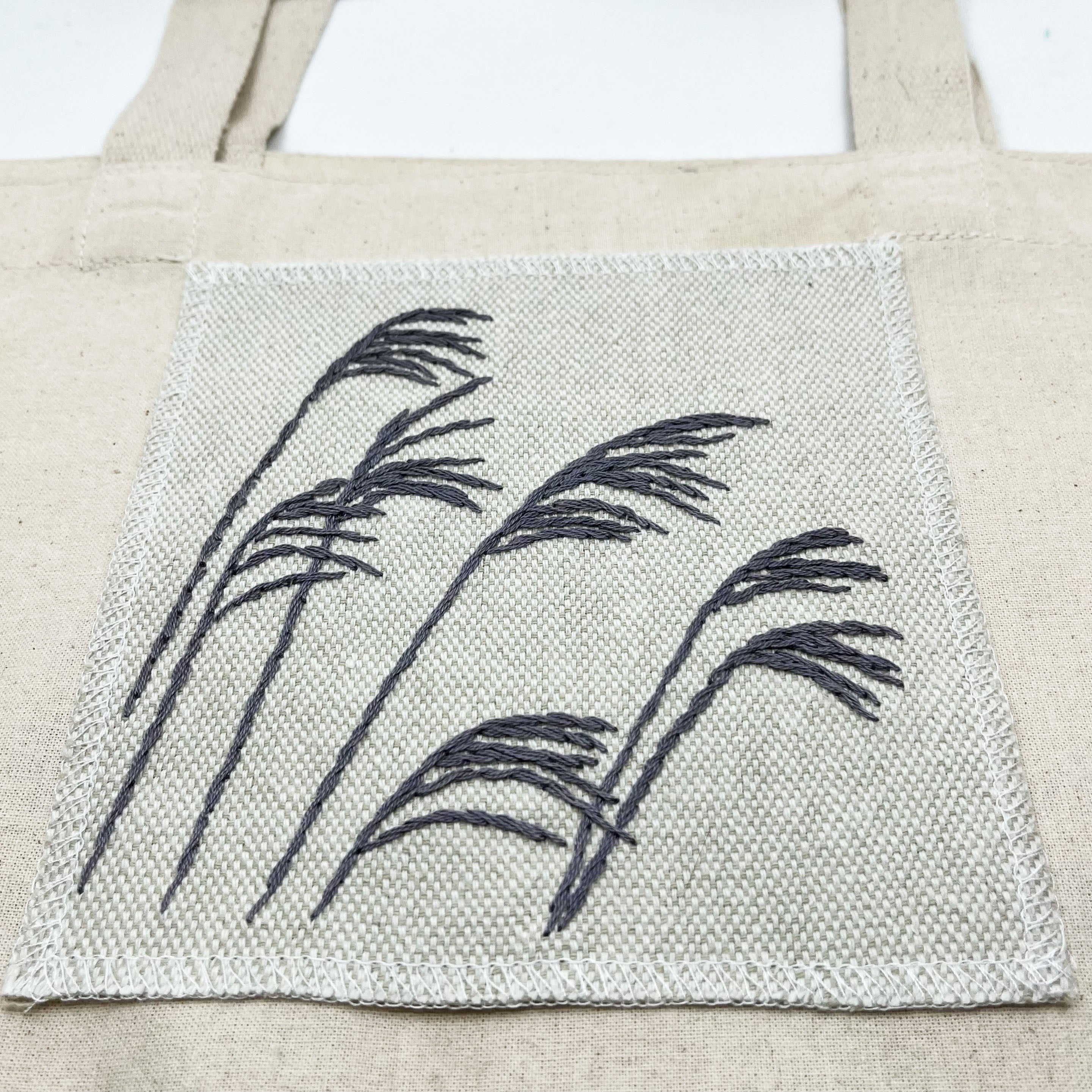 Hand Embroidered Wild Grass Patch