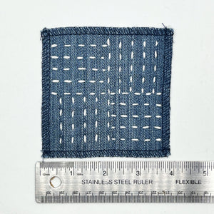 Open image in slideshow, Square Patch with Embroidered Basket Weave
