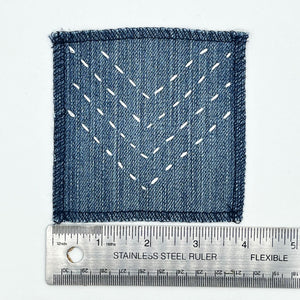 Open image in slideshow, Square Patch with Embroidered Chevrons
