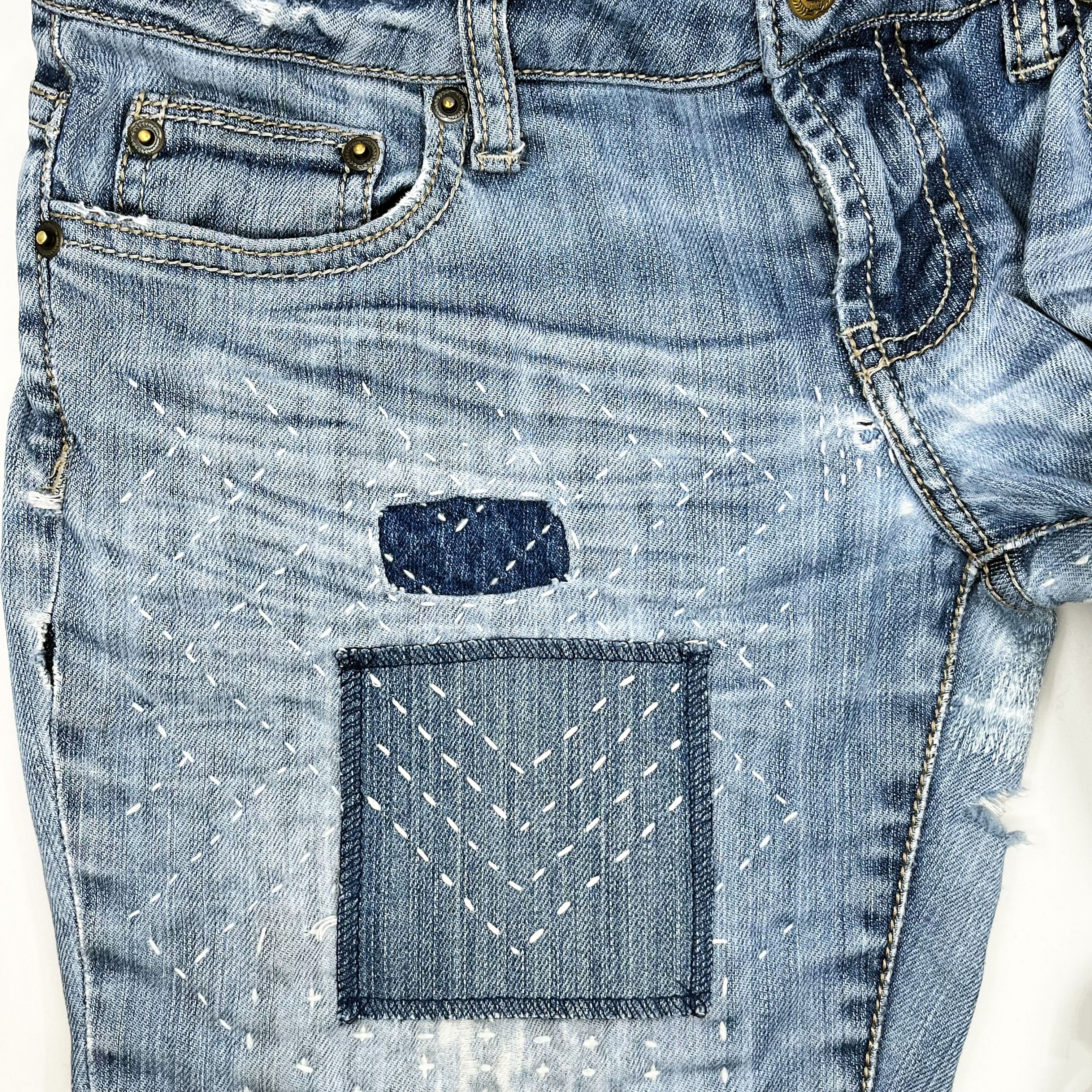 Square Patch with Embroidered Chevrons