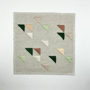 Hand Embroidered Corner Triangles Patch