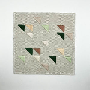 Hand Embroidered Corner Triangles Patch