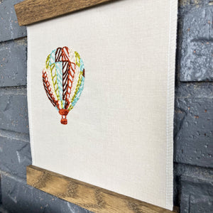 Open image in slideshow, Wall Hanging- Hand Embroidered Hot Air Balloon
