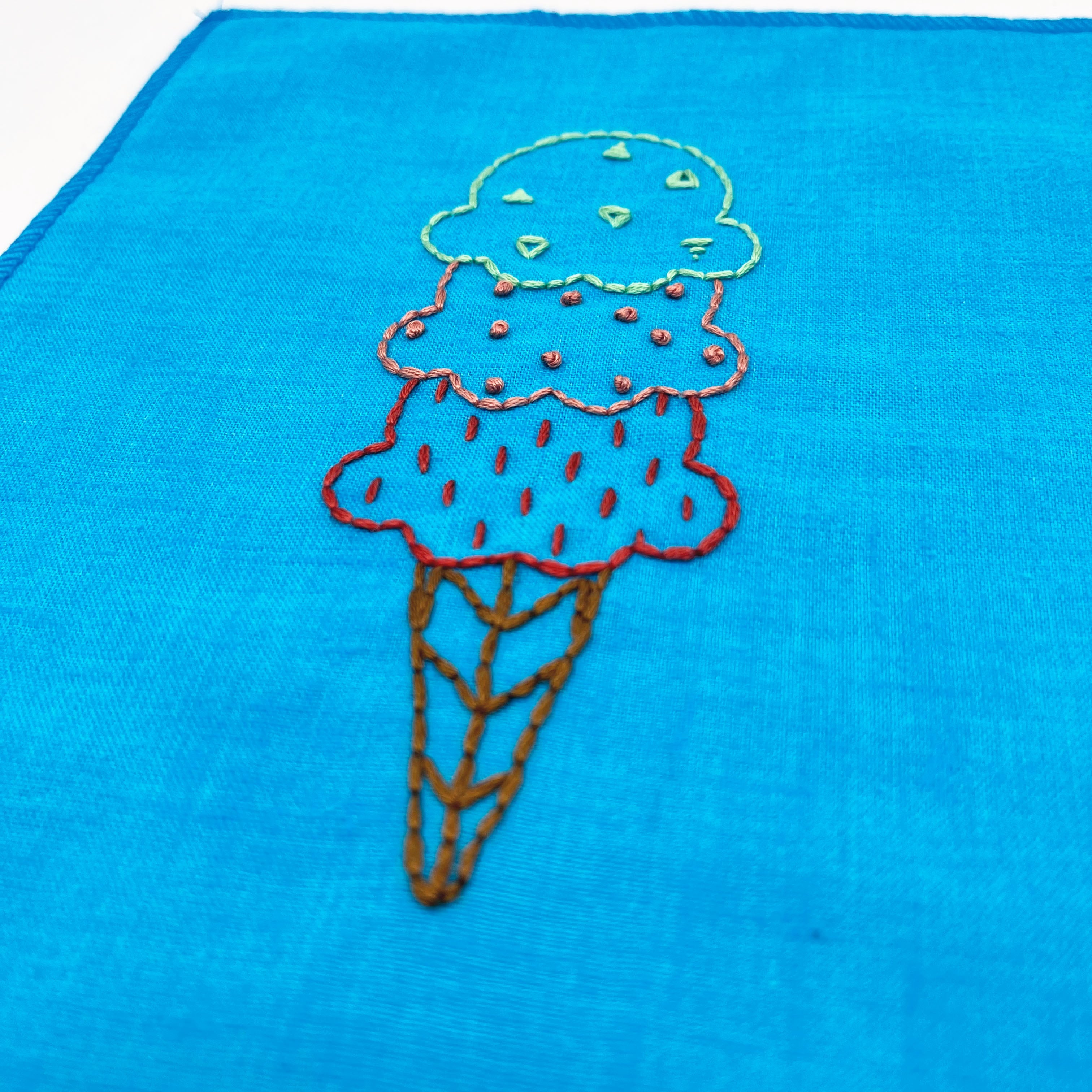 Wall Hanging- Hand Embroidered Ice Cream Cone