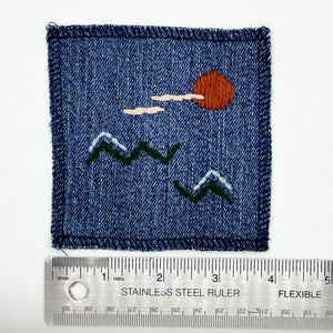 Open image in slideshow, Hand Embroidered Abstract Landscape Patch

