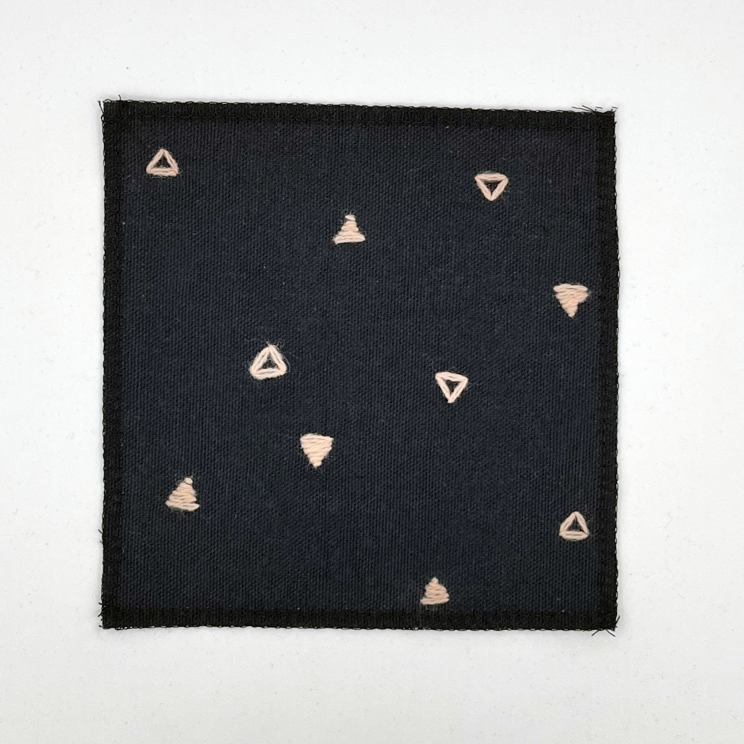 Square Patch with Embroidered Triangles