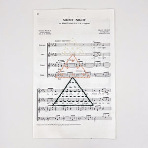 Open image in slideshow, Wall Hanging- Christmas Sheet Music with Hand Embroidered Patchwork Tree
